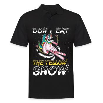 Ski skiers Skiing Unicorn - yellow snow - Men's Polo Shirt - black - Front - Kai (181cm)