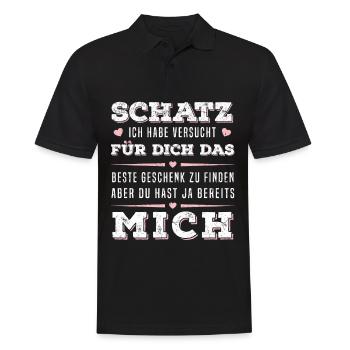 Geschenk zu finden aber du hast ja bereits mich - Männer Poloshirt - Schwarz - Vorne - Kai (181cm)