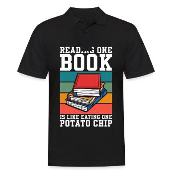 Ein Buch lesen ist wie ein Buch - Männer Poloshirt - Schwarz - Vorne - Kai (181cm)