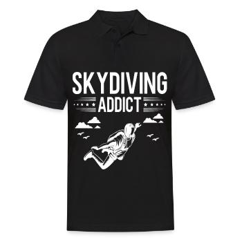 Fallschirmspringen Skydiving - Skydiving Addict - Männer Poloshirt - Schwarz - Vorne - Kai (181cm)