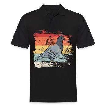 Retro Bird Pigeon - Men's Polo Shirt - black - Front - Kai (181cm)