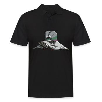 Hugging Birds Pigeon - Men's Polo Shirt - black - Front - Kai (181cm)
