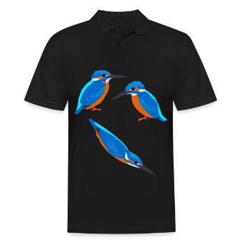 Oiseaux Martin-pêcheur - Polo Homme - noir - Devant - Kai (181cm)