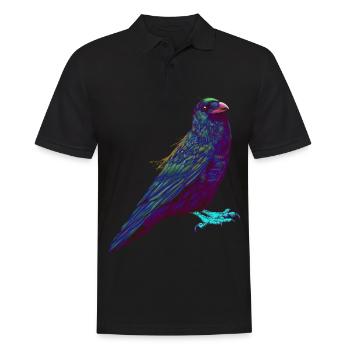 Splash Crow Bird Raven - Men's Polo Shirt - black - Front - Kai (181cm)