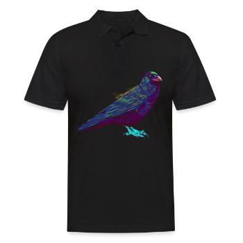 Splash Raven Bird Crow - Men's Polo Shirt - black - Front - Kai (181cm)