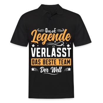 Abschiedsgeschenk Kollegen Jobwechsel - Männer Poloshirt - Schwarz - Vorne - Kai (181cm)