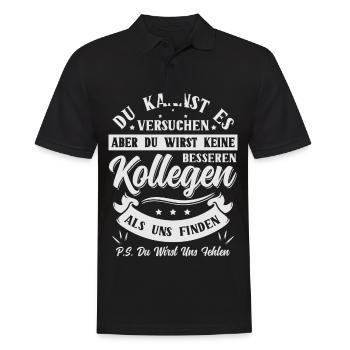 Abschiedsgeschenk Kollegen Jobwechsel - Männer Poloshirt - Schwarz - Vorne - Kai (181cm)