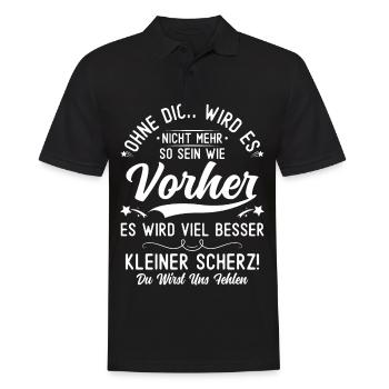 Abschiedsgeschenk Kollegen Jobwechsel - Männer Poloshirt - Schwarz - Vorne - Kai (181cm)
