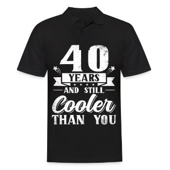 40. Geburtstag Geburtstagsgeschenk 40 Jahre - Männer Poloshirt - Schwarz - Vorne - Kai (181cm)