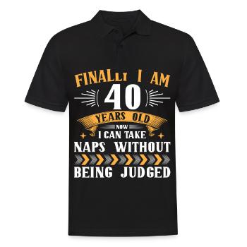 40. Geburtstag Geburtstagsgeschenk 40 Jahre - Männer Poloshirt - Schwarz - Vorne - Kai (181cm)