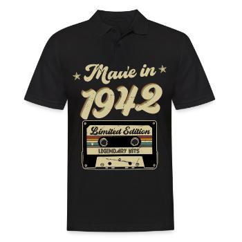 1942 Vintage Vintage Anniversaire Rétro Cadeau - Polo Homme - noir - Devant - Kai (181cm)