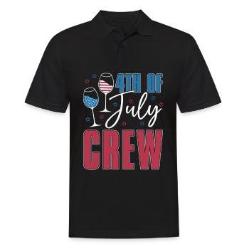 America July 4 Crew For Wine Lovers - Men's Polo Shirt - black - Front - Kai (181cm)