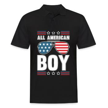 All American Boy American Parade on July 4 - Men's Polo Shirt - black - Front - Kai (181cm)