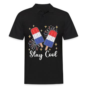 Américain 4 juillet Restez cool pour - Polo Homme - noir - Devant - Kai (181cm)