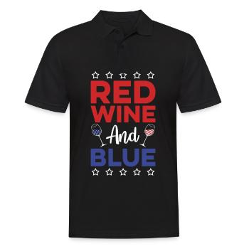 Vin rouge américain du 4 juillet et - Polo Homme - noir - Devant - Kai (181cm)