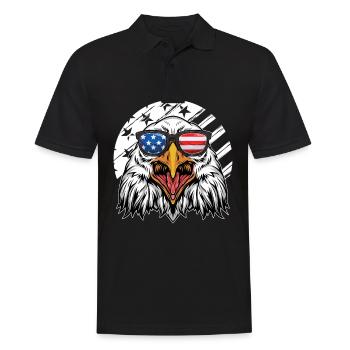 Amerikaner 4. Juli Patriotischer Adler - Männer Poloshirt - Schwarz - Vorne - Kai (181cm)