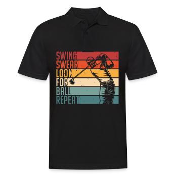 Swing Swear Recherchez la répétition de balle pour les golfeurs - Polo Homme - noir - Devant - Kai (181cm)