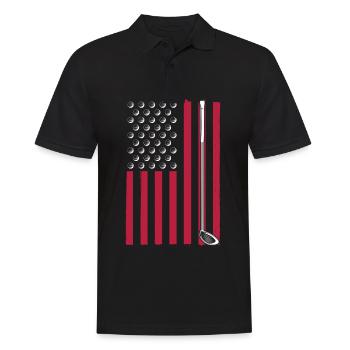 Golf Clubs Patriotische Flagge Für Golfer - Männer Poloshirt - Schwarz - Vorne - Kai (181cm)
