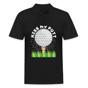 Kiss My Putt For Golfers - Men's Polo Shirt - black - Front - Kai (181cm)