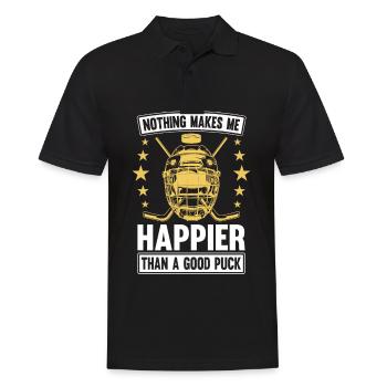Nothing makes me happier than a good one - Men's Polo Shirt - black - Front - Kai (181cm)