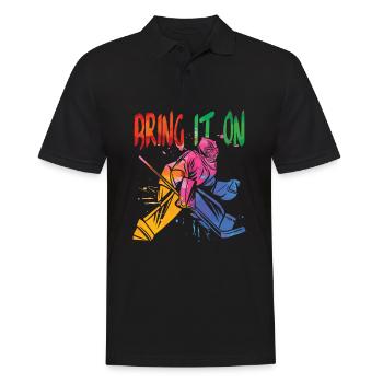 Bring Es An Für Hockeyspieler - Männer Poloshirt - Schwarz - Vorne - Kai (181cm)