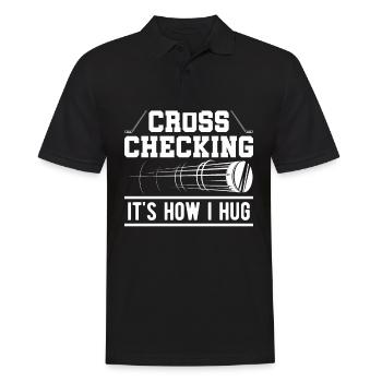 Cross Shecking Ist Es, Wie Ich Hockeyspieler - Männer Poloshirt - Schwarz - Vorne - Kai (181cm)