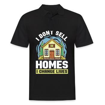 Je ne vends pas de maisons pour les agents immobiliers - Polo Homme - noir - Devant - Kai (181cm)