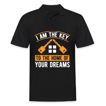I am the key to the house for - Men's Polo Shirt - black - Front - Kai (181cm)