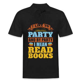 Par fête, j’entends lire des livres pour les amateurs de livres - Polo Homme - noir - Devant - Kai (181cm)