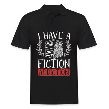 Ich Habe Eine Fiktionssucht Für Buchliebhaber - Männer Poloshirt - Schwarz - Vorne - Kai (181cm)