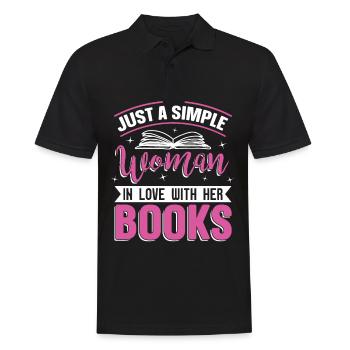 Einfache Frau Lebt Mit Ihren Büchern Für - Männer Poloshirt - Schwarz - Vorne - Kai (181cm)