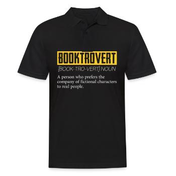 Booktrovert pour les amateurs de livres - Polo Homme - noir - Devant - Kai (181cm)