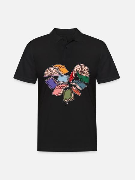 Book lovers' heart for book lovers - Men's Polo Shirt - black