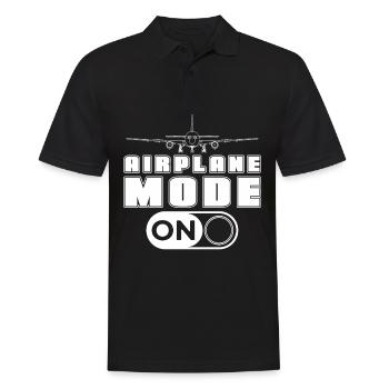 Airplane Mode on Pilot Airplane Lover Aviation - Men's Polo Shirt - black - Front - Kai (181cm)