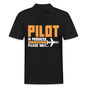 Pilot Im Gange Pilotflugzeug-liebhaber-luftfahrt - Männer Poloshirt - Schwarz - Vorne - Kai (181cm)