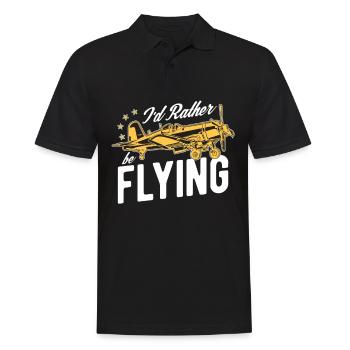 Ich Würde Eher Pilotflugzeug-liebhaber-luftfahrt - Männer Poloshirt - Schwarz - Vorne - Kai (181cm)