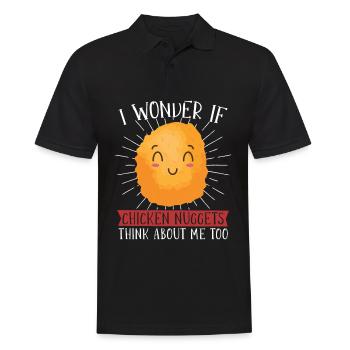 Frage Mich, Ob Nuggets Nugget Lover Chicken - Männer Poloshirt - Schwarz - Vorne - Kai (181cm)