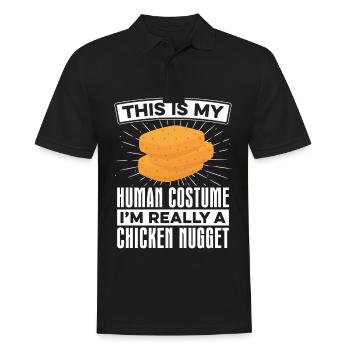 Mein Menschliches Kostüm Nugget Lover Chicken - Männer Poloshirt - Schwarz - Vorne - Kai (181cm)
