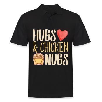 Hugs & Chicken Nugs Nugget Lover Chicken - Men's Polo Shirt - black - Front - Kai (181cm)