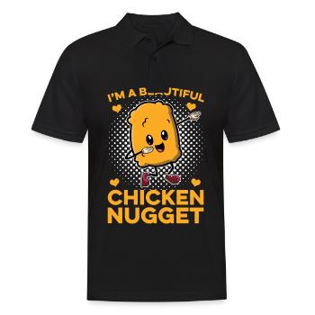 Belle pépite de poulet Amateur De pépites de poulet - Polo Homme - noir - Devant - Kai (181cm)