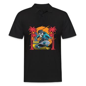 Skeleton Skater for Skateboarders - Men's Polo Shirt - black - Front - Kai (181cm)