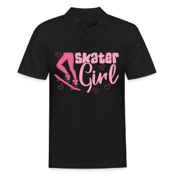 Skater-mädchen Für Skateboarder - Männer Poloshirt - Schwarz - Vorne - Kai (181cm)
