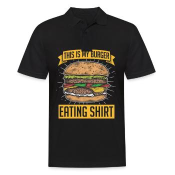 C’est mon burger, les vêtements pour les hamburgers - Polo Homme - noir - Devant - Kai (181cm)