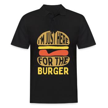 Je suis juste ici pour le hamburger pour - Polo Homme - noir - Devant - Kai (181cm)