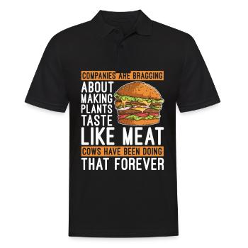 Les vaches ont toujours fait cela pour les hamburgers - Polo Homme - noir - Devant - Kai (181cm)