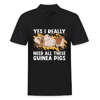 Ich Brauche Wirklich All Diese Meerschweinchen - Männer Poloshirt - Schwarz - Vorne - Kai (181cm)
