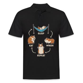Eat Sleep While You Enjoy Guinea Pigs - Men's Polo Shirt - black - Front - Kai (181cm)