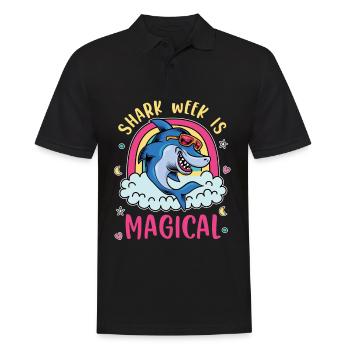 La semaine des requins est magique pour les amoureux des requins - Polo Homme - noir - Devant - Kai (181cm)