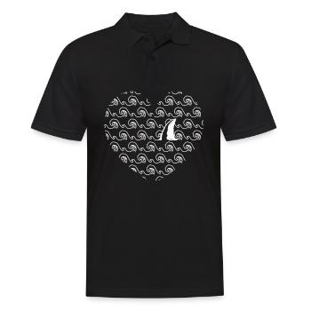 Cœur de requin pour les amoureux des requins et les biologistes marins - Polo Homme - noir - Devant - Kai (181cm)