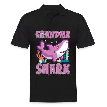 Grandma Sharks For Shark Lovers And Navy - Men's Polo Shirt - black - Front - Kai (181cm)